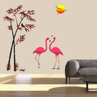 walkart 2.54 cm scenario with pair of cranes Removable Sticker