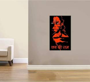 Archi Graphics Studio 56 cm decorative wallpaper/poster of angry hanuman (pvc vinyl multicolor wall sticker) Self Adhesive Sticker