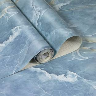 Bhattenterprise 200 cm PVC Marble Stone Aluminum Foil Contact Paper Kitchen Oil-Proof Waterproof Self Self Adhesive Sticker