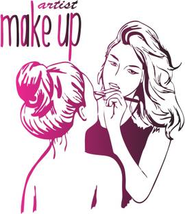 Sahaj Décor 56 cm Purple Color Makeup Artist Self Adhesive Sticker