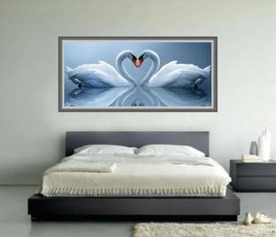 GLOBAL GRAPHICS 96 cm Duck Wallpaper/poster Two White Ducks Wall Poster (multicolor,size 47x96cm) Self Adhesive Sticker