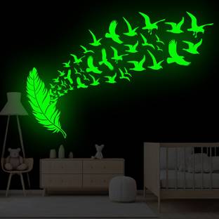 Ashamohar 29 cm Glow in The Dark Pigeon Wall Decals, Glowing Self Adhesive Sticker