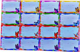 Super Easy 7.1 cm 80 Sticker Butterfly Theme Name Slip Note Book Sticker School Label for Students Self Adhesive Sticker