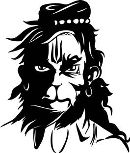 Sahaj Décor 30 cm Black Shadow Bajrangbali Self Adhesive Sticker