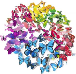 SHIVANGI LIGHTS 12 cm Butterfly 3D adhesive stickers Self Adhesive Sticker