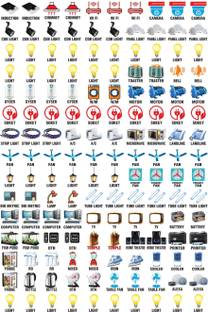 JEMOX 1.5 cm Self-Adhesive Switch Stickers- 40 Designs for Electric Board Appliances, Self Adhesive Sticker