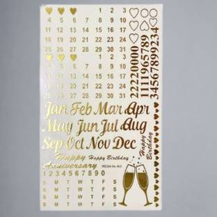 Revees Clive 12 cm A5 Calender Sticker Metallic Sticker Sheet for Resin A/5 Metal Sticker Calender Self Adhesive Sticker