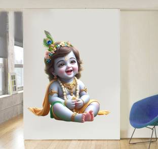 Riditcreation 50 cm Elegent kanha Self Adhesive Sticker