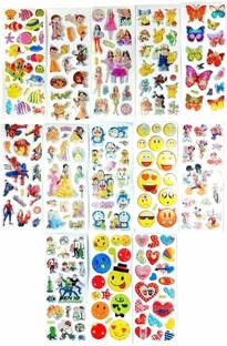 Super Easy 1 cm Cartoon Character Puffy 3D Cute Funny Stickers (20 Sheets) Self Adhesive Sticker