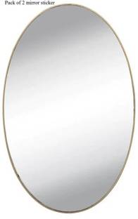 Virtu 12 inch Self adhesive oval size Sticker mirror for wall 30 cm x 20 cm Self Adhesive Sticker