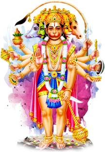 SAI DESIGNS 99 cm hanuman ji wall sticker mulicolor stickergod _bhagwan ji wall sticker(58X40) Self Adhesive Sticker