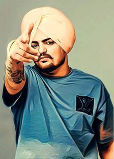HindK 15 cm Sidhu Moosewala Sticker multipurpose used home wall Self Adhesive Sticker