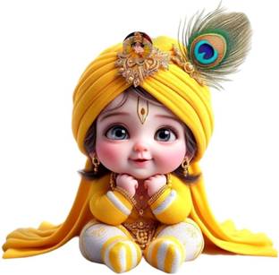 Approach Decor 60 cm Cute Krishna God Krishna Lord Krishna Wall Sticker For Kids Room Bedroom Self Adhesive Sticker