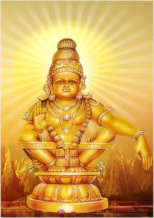 Eltass 30 cm Ayyappa swamy wall sticker - Ayyapa swamy wall sticker for pooja room Self Adhesive Sticker