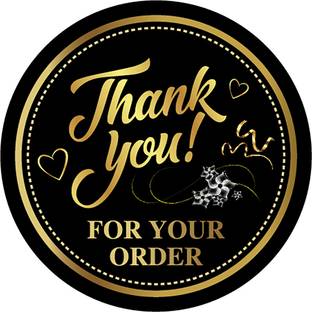 RSB HUB 3.8 cm Thank You for Your Order Stickers Labels 1.5 Inches Self Adhesive Sticker