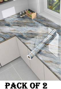 SIRTERIQ 400 cm Aluminium Removable Peel & Stick Waterproof Wallpaper Kitchen Marble Stickers Removable Sticker