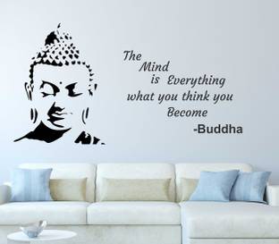 LANSTICK 139.7 cm MIND IS EVERYTHING QUOTE BY BUDDHA STICKER Self Adhesive Sticker