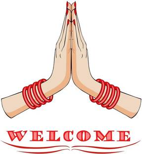 WALLDECORS 60.96 cm WELCOME HANDS IMAGE Self Adhesive Sticker