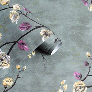 Maefele 304 cm Floral Green Self Adhesive PVC Easy to Install Wallpaper Self Adhesive Sticker