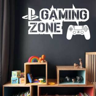 SnappyVinyl 43 cm PS4 Gaming Zone white Self Adhesive Sticker