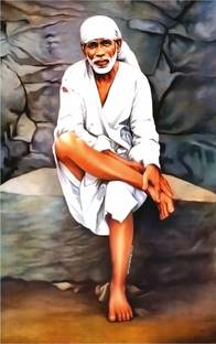 SAI DESIGNS 99 cm Shirdi Sai Baba Religious Waterproof Vinyl Sticker Poster Self Adhesive Sticker