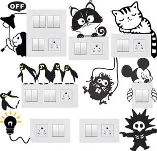 Decals Creation 35 cm Switch Sticker Flowers Switch Board Sticker Wall Sticker Self Adhesive Sticker