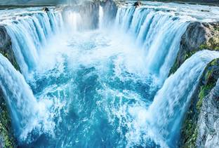 ShubhFly 47 cm Beautiful Waterfall Wall Sticker for Home Decor | Wall Covring Size 47X32 CM Self Adhesive Sticker