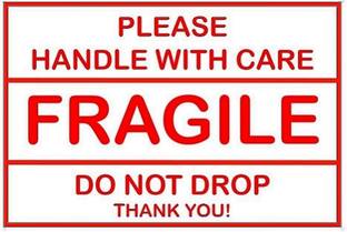 BlackDreams 10 cm Fragile Please Handle with Care & do not Drop Labels (4x6 inch (100 Stickers) Self Adhesive Sticker