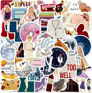 sethienterprise 4 cm Taylor Swift Stickers For Laptop, Journal, Guitar, Mobile Phone Self Adhesive Sticker