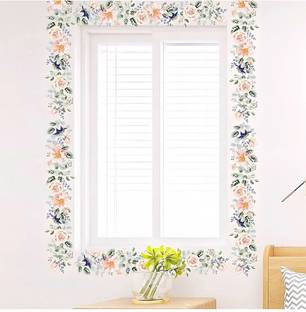JAAMSO ROYALS 60 cm Flower Print Border Design Self Adhesive Wall Sticker (60 CM X 25 CM) Self Adhesive Sticker