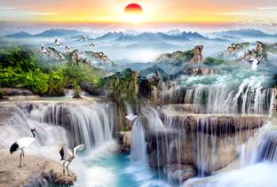 ShubhFly 47 cm Beautiful Nature Sticker for Home Decor Bedroom and Living Room Self Adhesive Sticker