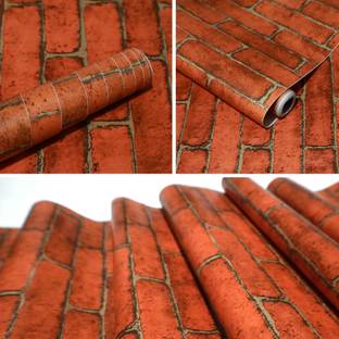 Wallmonks 300 cm Classic Bricks Self Adhesive Sticker