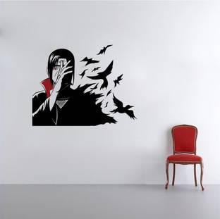 WallWonders 59 cm Artistic Impression " Itachi Uchiha " Multi color Vinyl Wall Stickers Self Adhesive Sticker