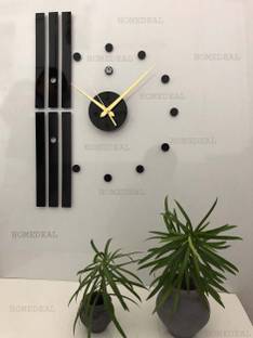 HomeDeal 21 inch 3D Six Line Acrylic Wall Clock For Every Place Removable Sticker