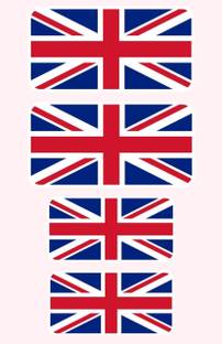 HindK 22 cm United Kingdom Flag Logo Sticker Pack Of 4 Self Adhesive Sticker
