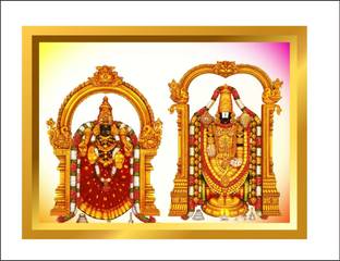 Sahaj Décor 46 cm Tirumala Tirupati Balaji Wall Poster|Venkateswara|Lakshmi Vishnu Size 24X18 Inch Self Adhesive Sticker