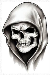 MODAROCK 23 cm MULTICOLOR GHOST STICKER & DECAL FOR ALL BIKES AND CARS Self Adhesive Sticker