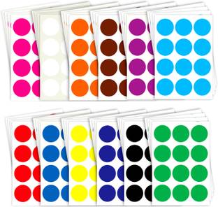 CLICKEDIN 3.81 cm Dot Sticker Set Of 850 Sticker Multi-Color Self Adhesive Label Writable Surface Self Adhesive Sticker