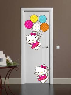 VCREATE DECOR 58 cm Kitty door Sticker Removable Sticker