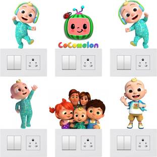 LetsApply 45 cm Wall Sticker JJ Family Cocomelon Theme Sticker Self Adhesive Sticker