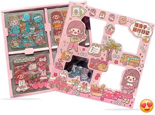 Mira Farmcraft 18 cm Cute Girl Theme Kawaii stickers -100 Sheets for Journal, Project, Scrapbooking Self Adhesive Sticker