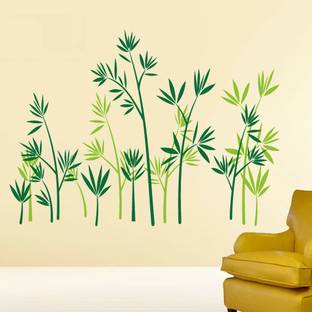 walkart 2.54 cm greenish paddy design in your room Removable Sticker