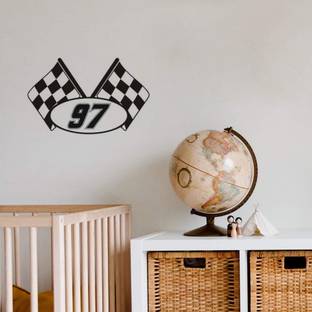 Xskin 29 cm Nascar Racing Flag #97 Wall Decals, Wall Sticker Easy to Apply and Remove, 29cm Self Adhesive Sticker