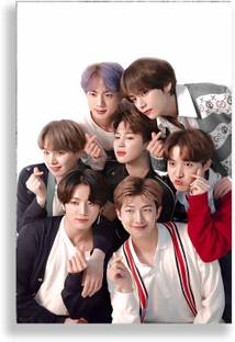 PRINTHUBS 18 inch BTS Jungkook, Jimin Poster For Collage, Room Home Wall Decor (Size 12x18 Inch) Self Adhesive Sticker