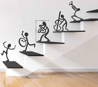 WALLDECORS 60.96 cm MUSICAL TEAM STEPS STICKER Self Adhesive Sticker