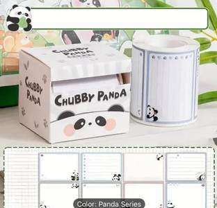 Giftiya 2.5 inch Cute Panda Paradise 256-Piece Peel Off Sticky Note Set Self Adhesive Sticker