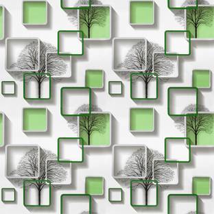 Flipkart SmartBuy 45 cm Green Geometric pattern Peel and Stick Wallpaper( 500 CM X 45 CM ) Self Adhesive Sticker