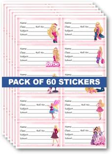 Lopo 10 cm Barbie Name Sticker for Book Self Adhesive Sticker