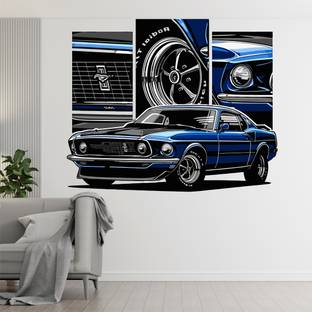 ArtfulDecals 24 inch Mustang CAR Wall sticker for living Room and Drawing Room Self Adhesive Sticker