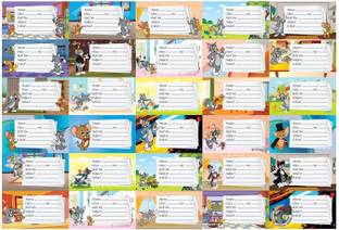 ModernDecor 3.5 inch Tom and Jerry Name Slip Stickers Tag for Notebook Diary Label (Size3.5x2 Inch) Self Adhesive Sticker
